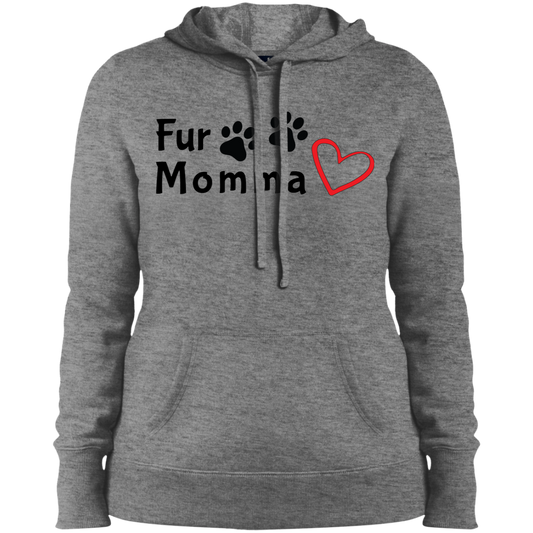 Ladies' Fur Momma Hoodie sweatshirt by CustomCat featuring a cozy fur design and casual fit for women.