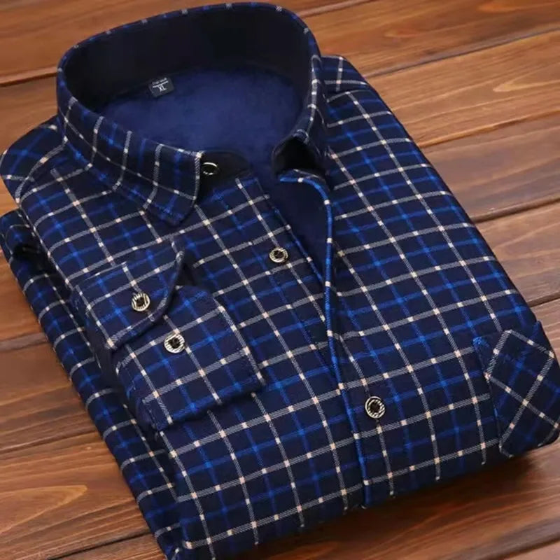 Men's slim fit striped long sleeve shirt by Jelieora Venture, featuring a classic button-up design and stylish vertical stripes.