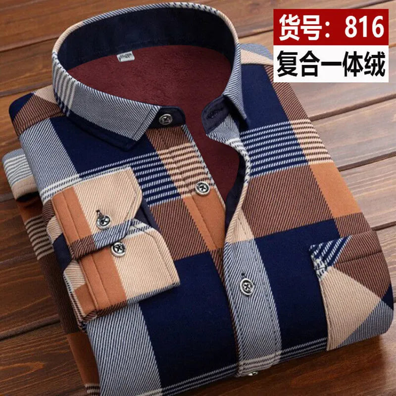 Men's slim fit striped long sleeve shirt by Jelieora Venture, shown in a close-up image highlighting the collar and pattern details.