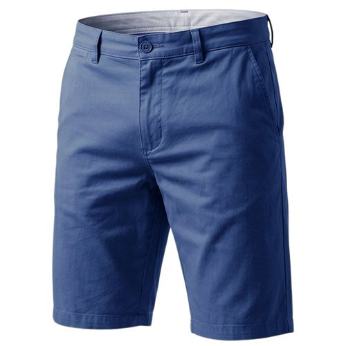 Men's cotton chino shorts in indigo blue, stylish and casual, featuring a classic fit and front pockets.