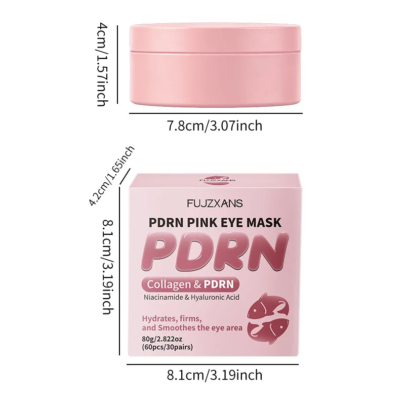 Jelieora Venture PDRN Pink Under-Eye Mask patches for dark circles and puffiness, with collagen, designed for youthful skin appearance.