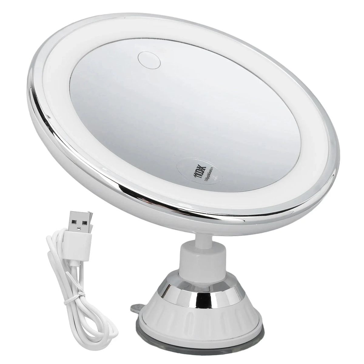 10x Magnifying Makeup Mirror with LED Lights & Suction Cup