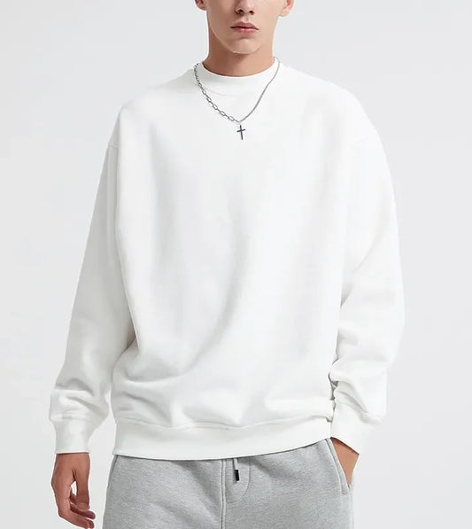 Men's heavyweight pullover hoodie by Jelieora Venture, 500GSM thick cotton tops with a cozy, casual fit in a front view.