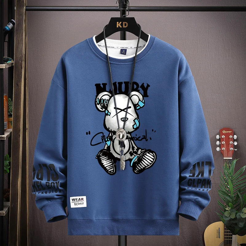 Men's sweatshirt with bear print by Jelieora Venture, featuring a cozy fit and detailed bear graphic on soft fabric.