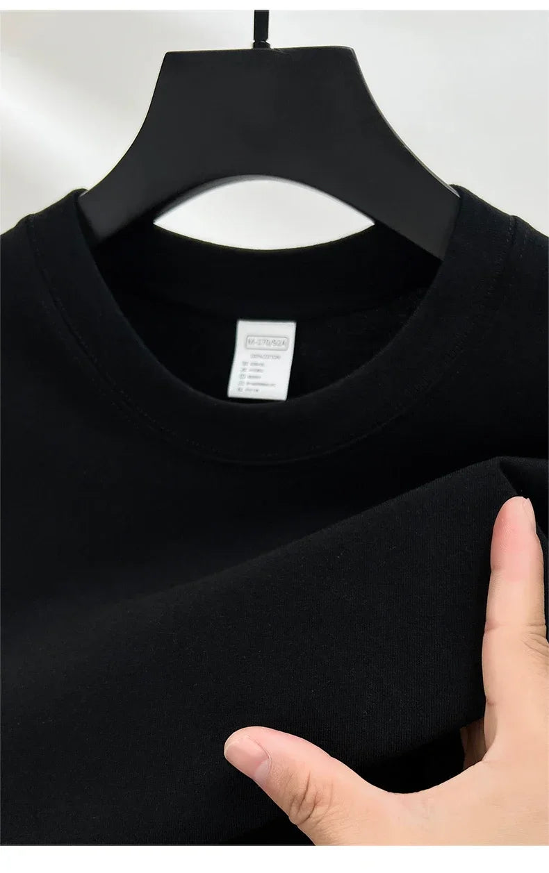 Men's 100% cotton round neck T-shirt from Jelieora Venture, showing a breathable everyday tee in a neutral color.