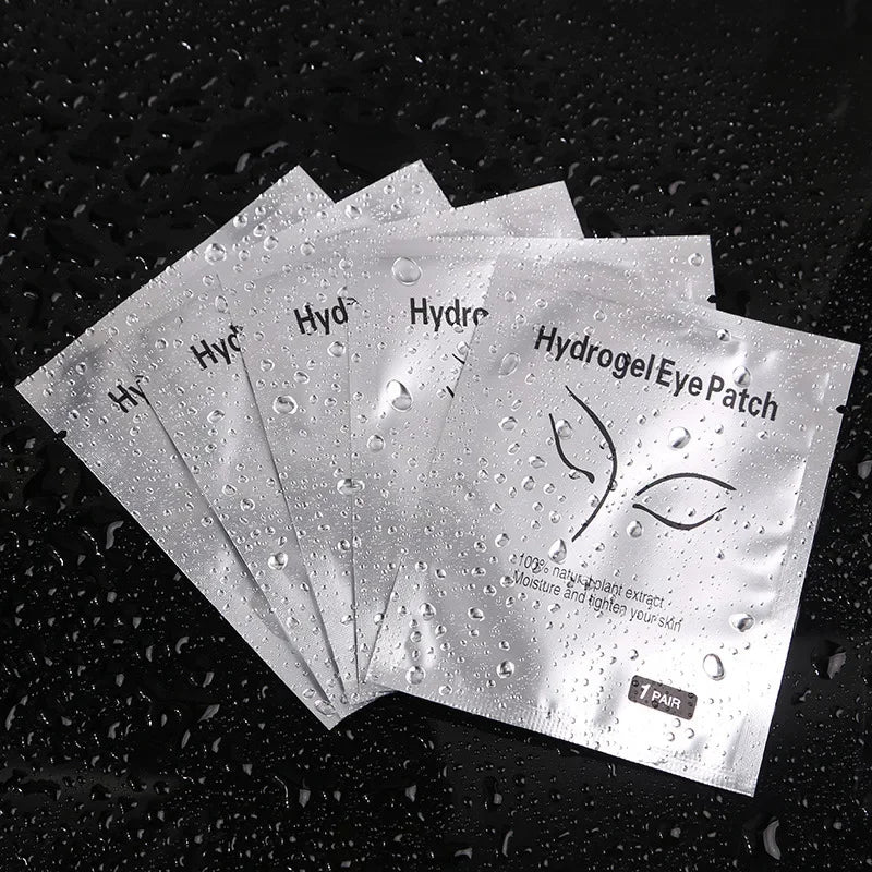 Set of 50 Jelieora Venture eyelash under eye patches made of hydrogel for eye area isolation and makeup removal.