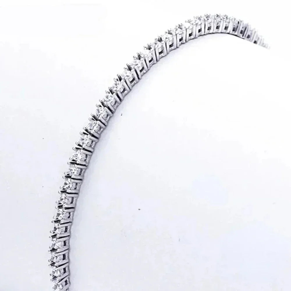 Sterling silver tennis bracelet with zirconia stones, adjustable 16-19cm, 2.5mm width, jewelry by Jelieora Venture