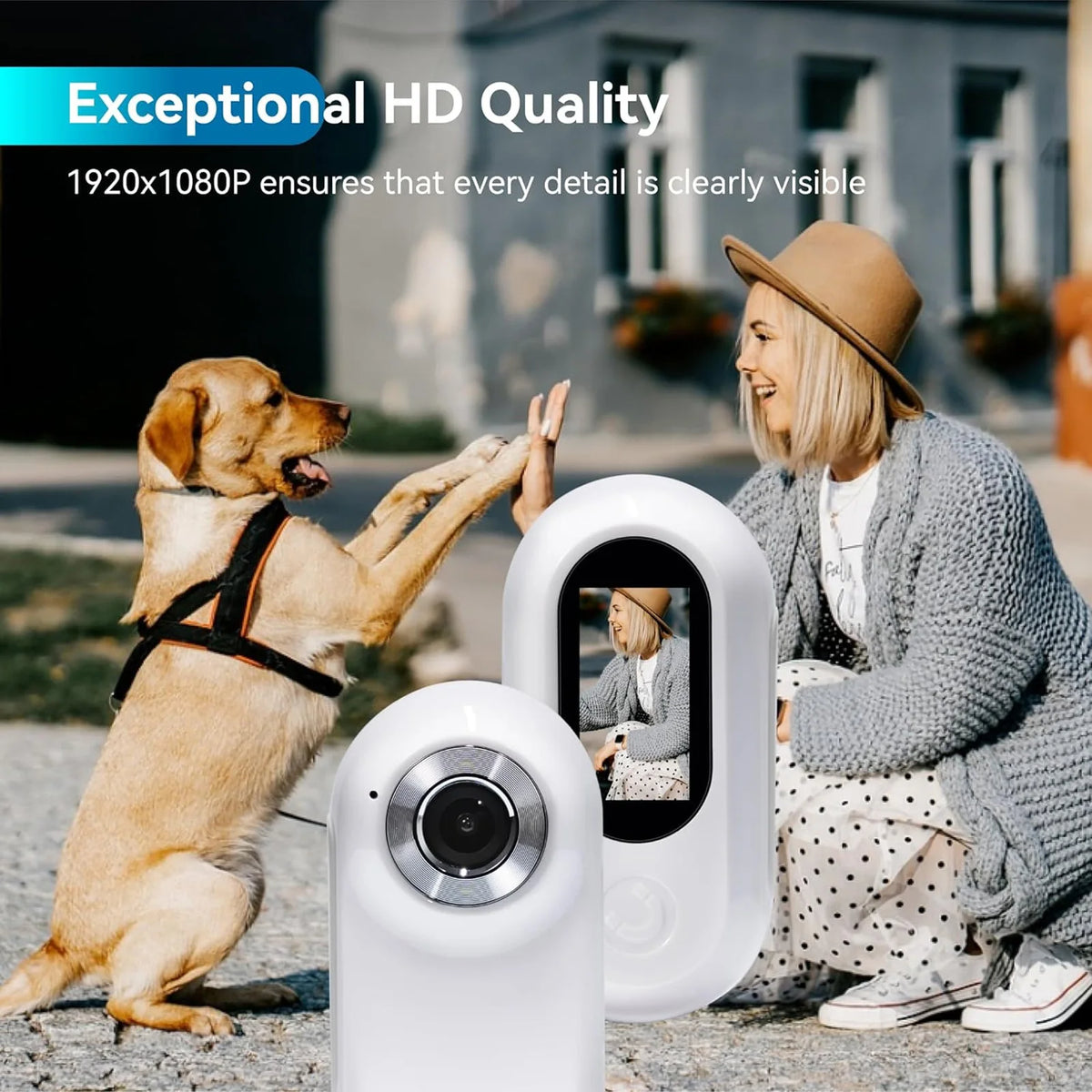 Jelieora Venture pet sports camera on a pet collar, full HD, 120° wide angle, supports memory cards for outdoor pet activity photos