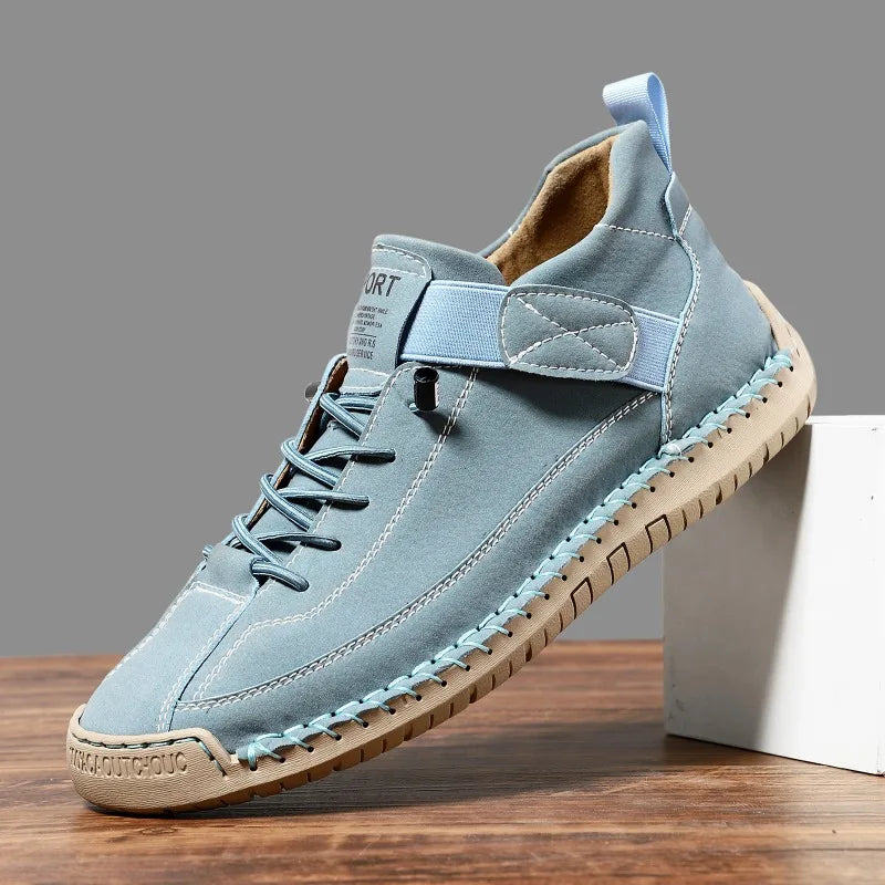 Unisex retro PU leather slip-on loafers by Jelieora Venture, stylish footwear with a classic design and smooth finish.