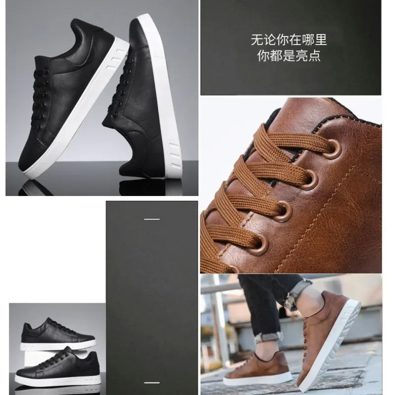 Men's leather loafer shoes by Jelieora Venture featuring classic design and smooth brown leather finish.