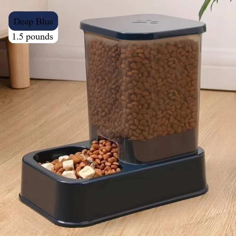 Jelieora Venture automatic pet feeder with water bowl for cats and dogs, portion-controlled, battery-free pet accessories.