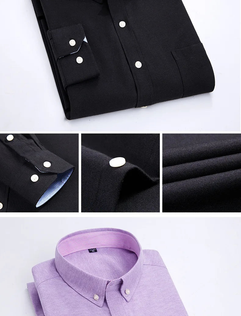 Men's slim fit Oxford shirt by Jelieora Venture, featuring a classic button-down collar and crisp white fabric.