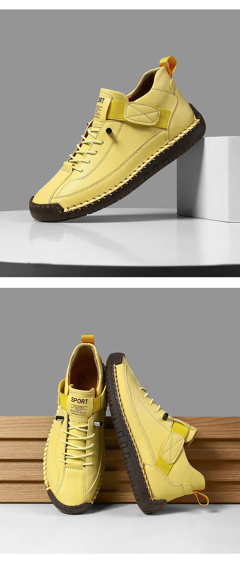 Unisex retro PU leather slip-on loafers by Jelieora Venture, featuring classic design and comfortable footwear style.