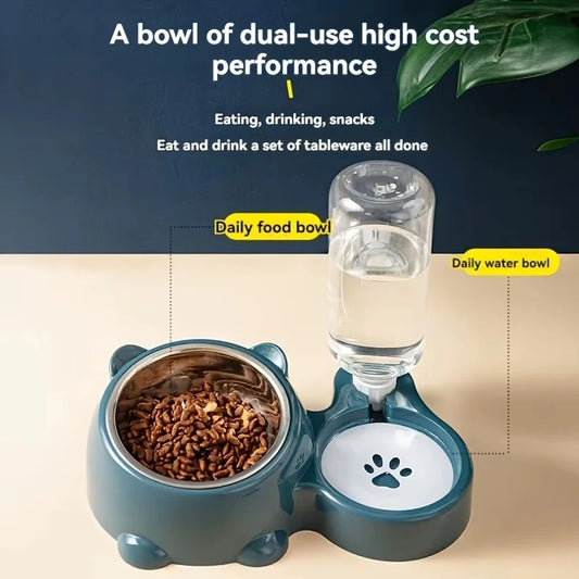 Jelieora Venture automatic pet feeder and water dispenser for cats and dogs with a slanted mouth, no batteries or power needed