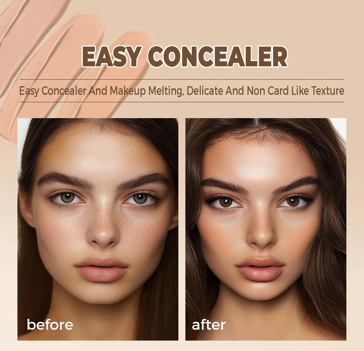 Jelieora Venture full coverage concealer and contour cream in a makeup compact with a mirror and applicator brush.