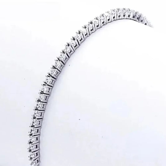 Sterling silver Jelieora Venture tennis bracelet with 2.5mm zirconia stones, adjustable 16-19cm, perfect for anniversary jewelry.