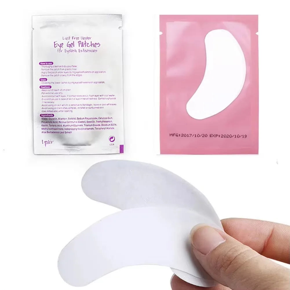 Set of 50 Jelieora Venture eyelash under eye patches, hydrogel eye pad stickers for eyelash extension and makeup removal.