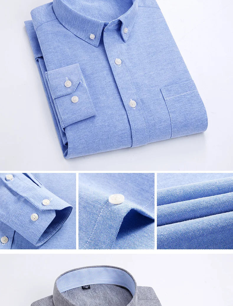 Men's slim fit Oxford shirt by Jelieora Venture, shown in classic white with a button-down collar and tailored fit.