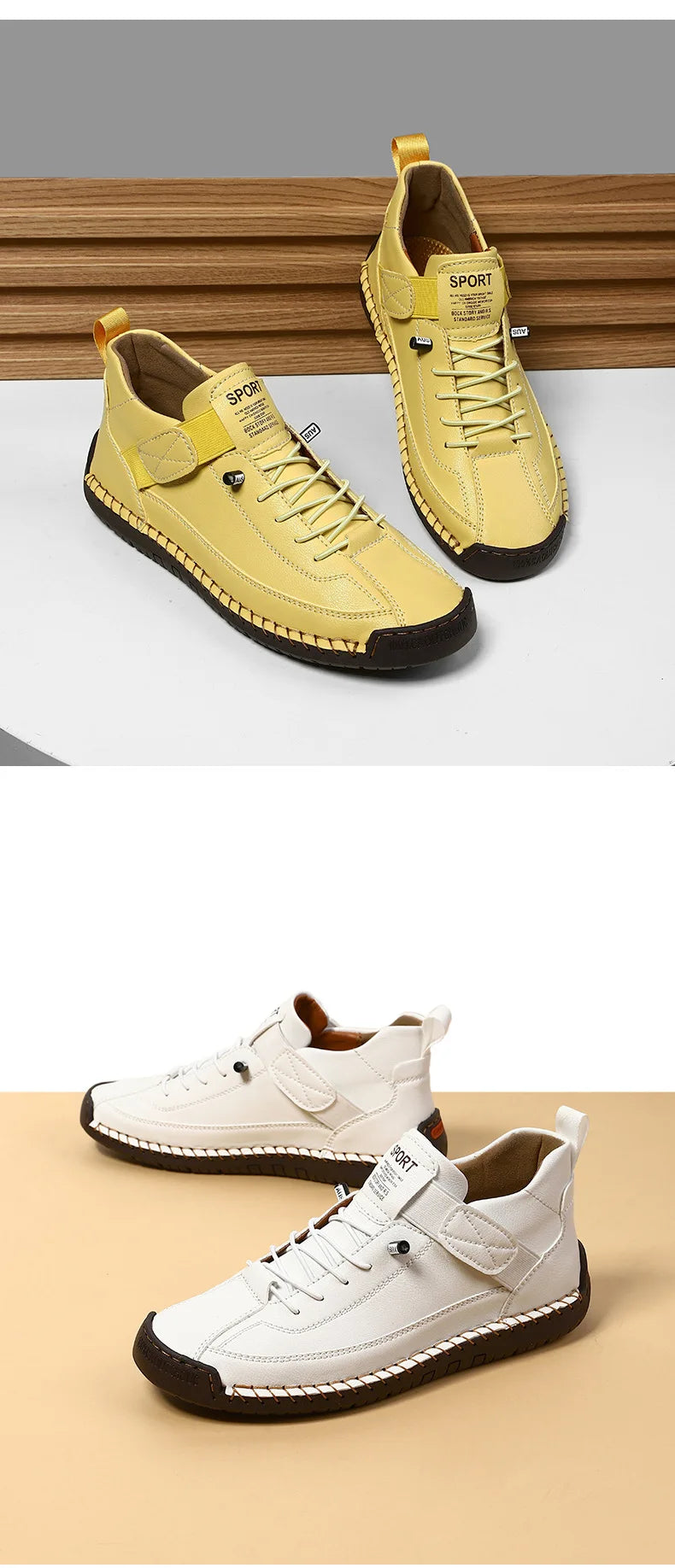 Unisex retro PU leather slip-on loafers by Jelieora Venture, featuring classic design and comfortable footwear style.