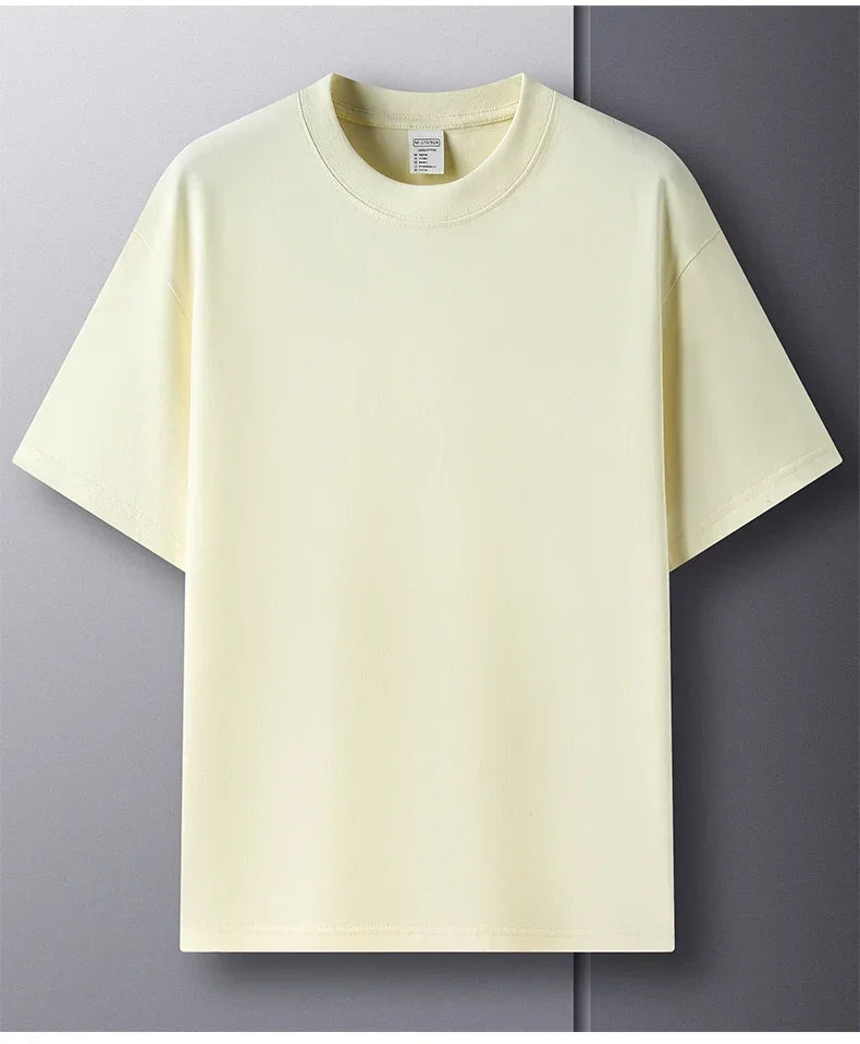 Men's 100% cotton round neck T-shirt by Jelieora Venture, breathable and comfortable everyday tee in a solid color.