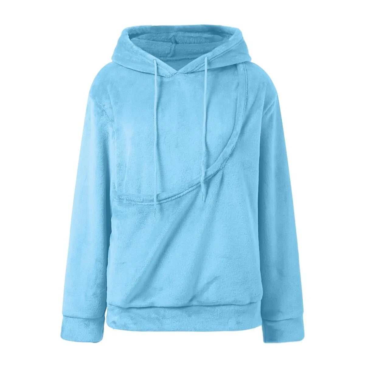 Unisex Pet Carrier Hoodie by Jelieora Venture featuring a cozy, stylish hoodie with a built-in pet carrier pocket, in a neutral color.
