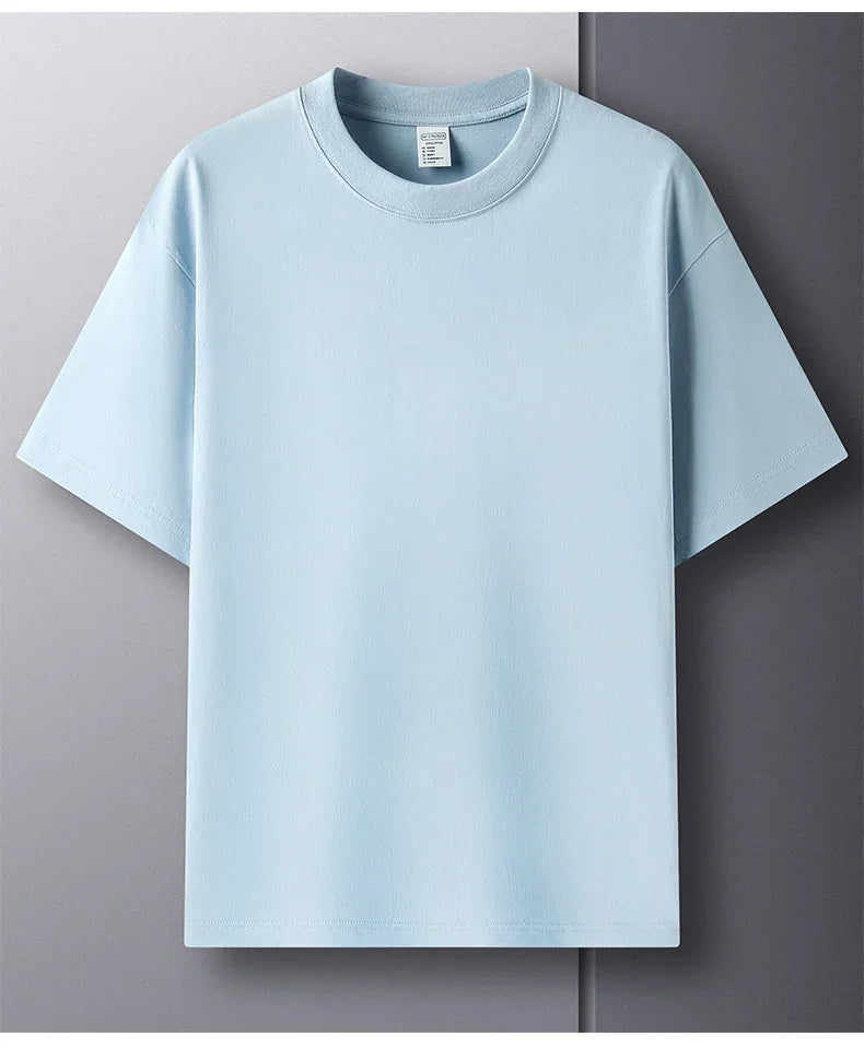Men's white cotton round neck T-shirt by Jelieora Venture, featuring breathable fabric and a classic fit for everyday wear.