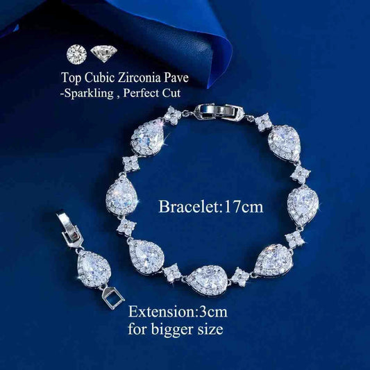 Elegant Cubic Zirconia Water Drop Bracelet for Every Occasion