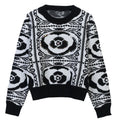 Women's Contrasting Jacquard Knitted Pullover Sweater