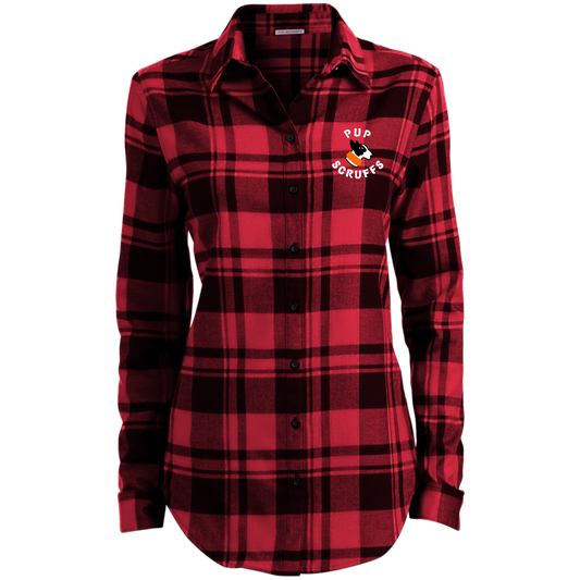 Ladies' Plaid Flannel Tunic Pup Scruffs Logo