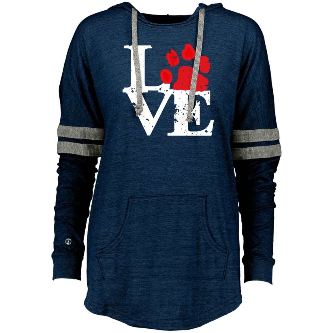 Ladies Hooded Pullover Love Paw