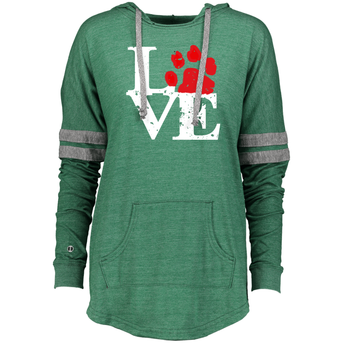 Ladies Hooded Pullover Love Paw