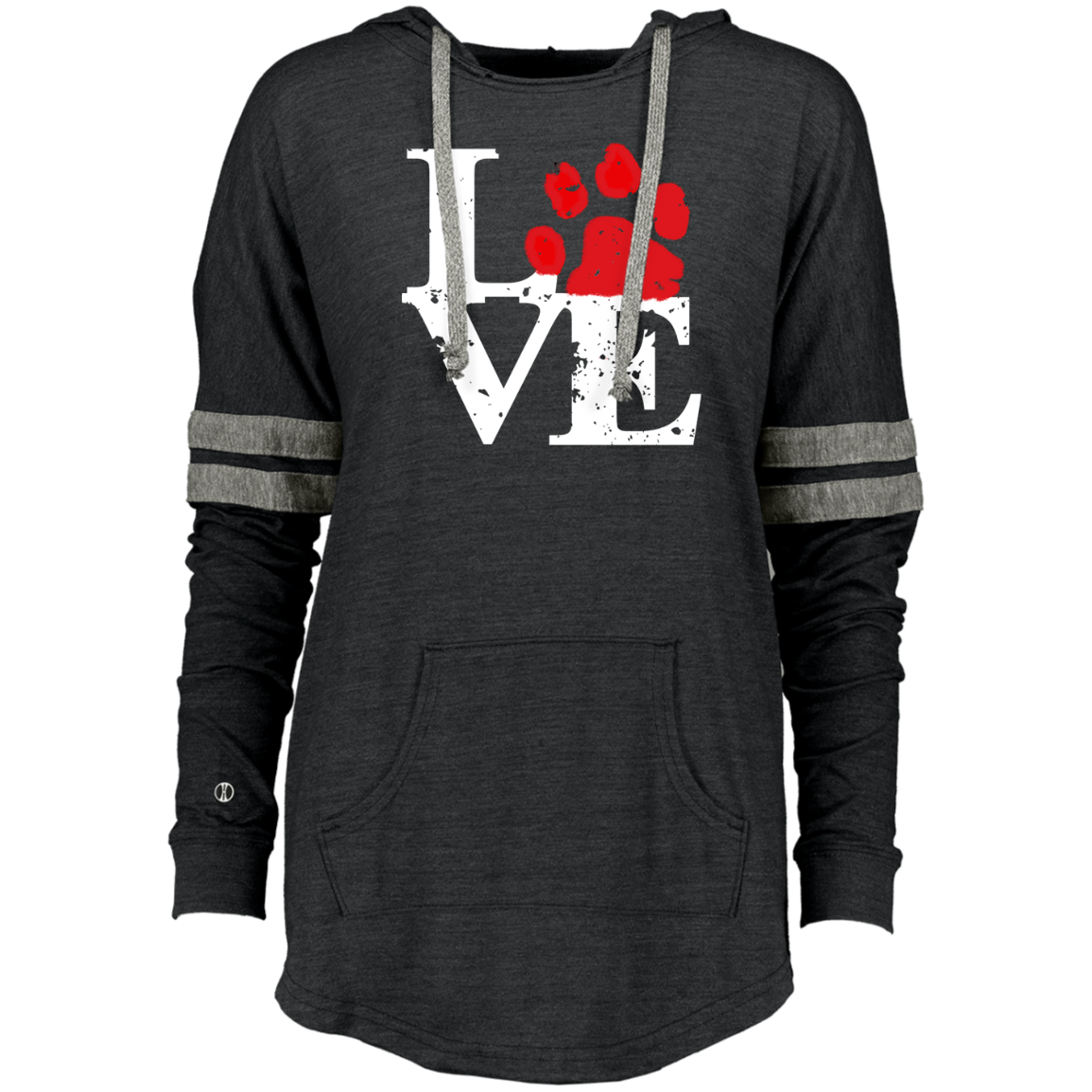 Ladies Hooded Pullover Love Paw