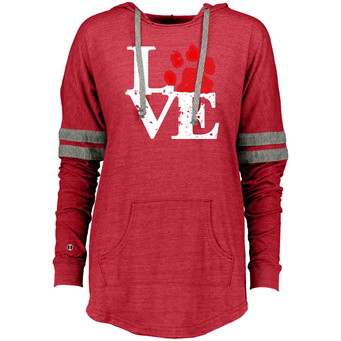 Ladies Hooded Pullover Love Paw