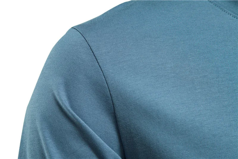Men's cotton long sleeve T-shirt by Jelieora Venture, shown in a neutral color with a classic fit and crew neckline.