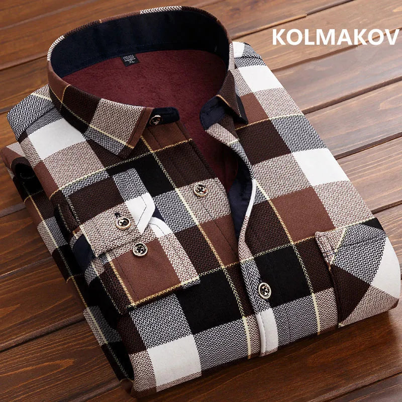 Men's slim fit striped long sleeve shirt by Jelieora Venture, featuring a classic design and button-up front.