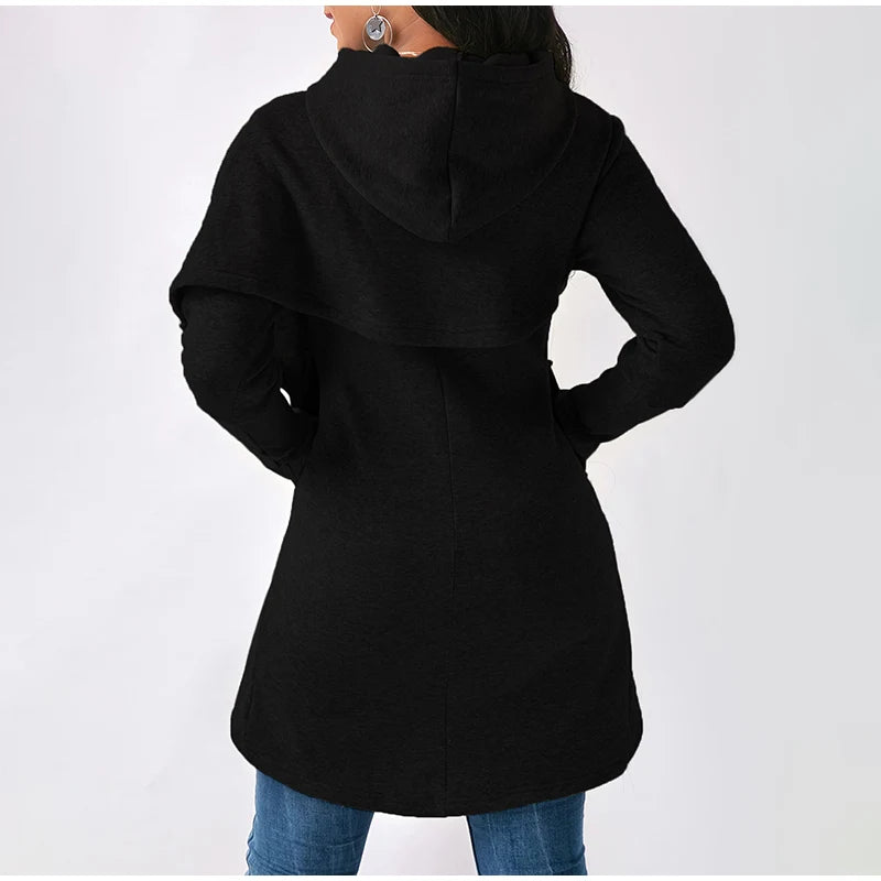 Women's asymmetric zip hoodie sweatshirt by Jelieora Venture featuring a stylish front zipper and casual fit.