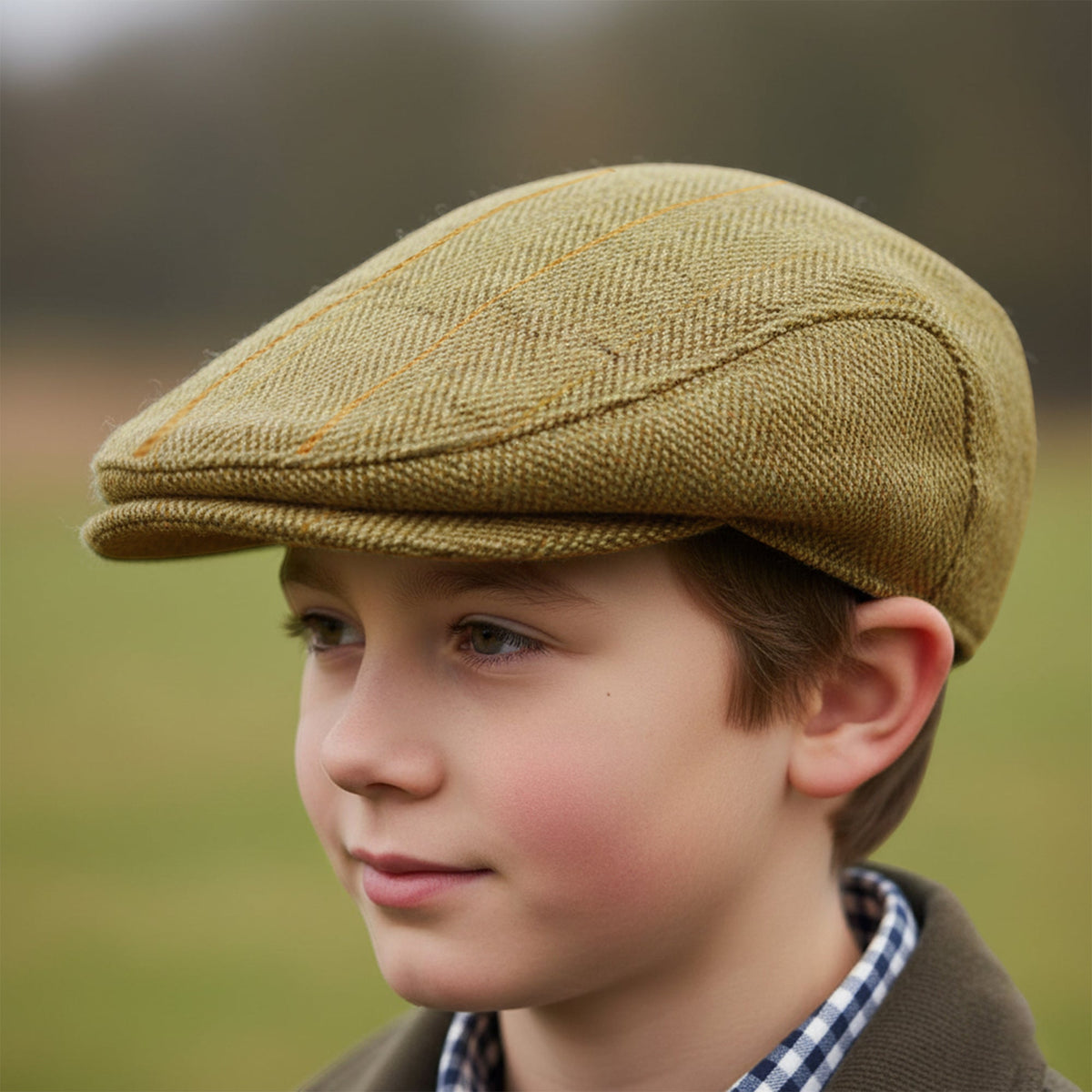 Childrens Tweed Flat Cap-0