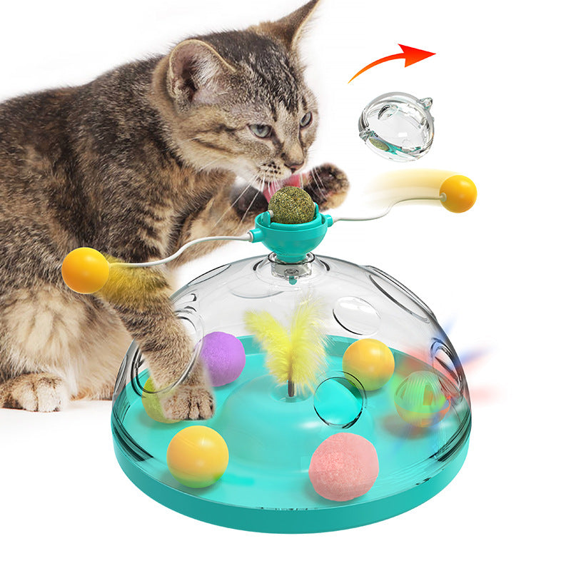 Cashymart interactive cat toy featuring a colorful windmill to engage cats in fun, stimulating play and mental exercise.