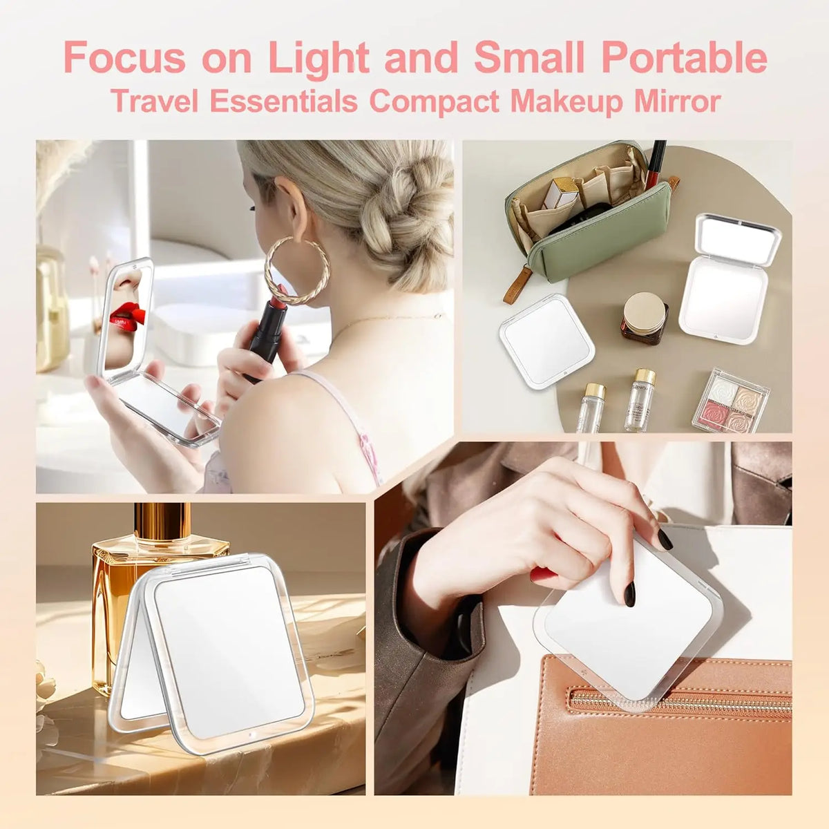 Compact 30x Magnifying Makeup Mirror with Tweezers | Travel Pocket Mirror