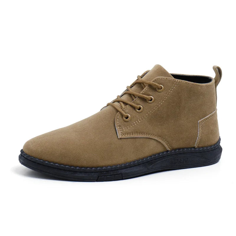 Men's High Top Faux Suede Lace-Up Casual Boots