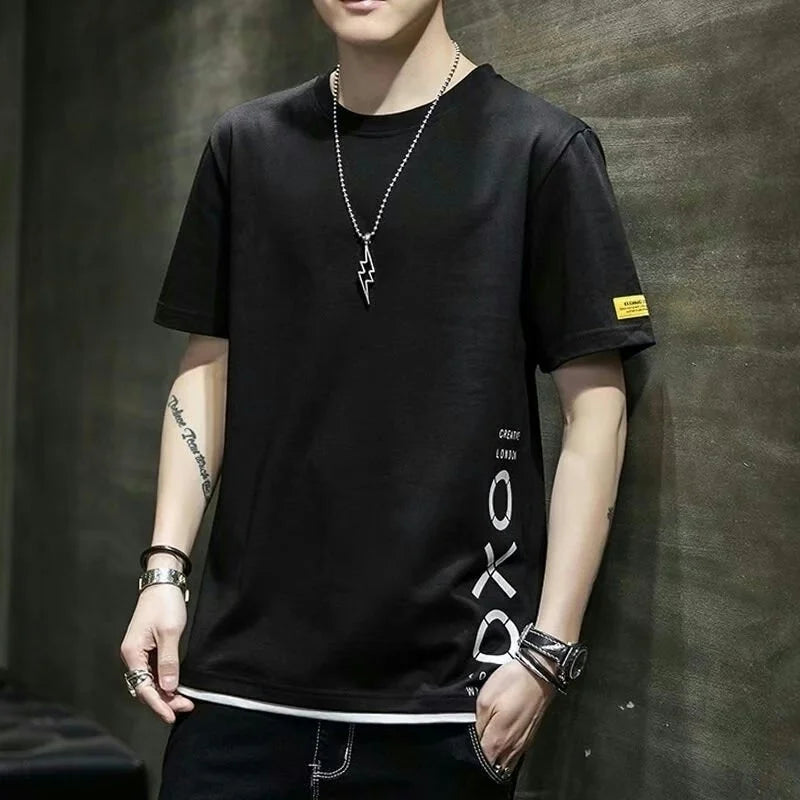 Men's casual round neck T-shirt by Jelieora Venture, shown in a relaxed fit with soft fabric and simple design.