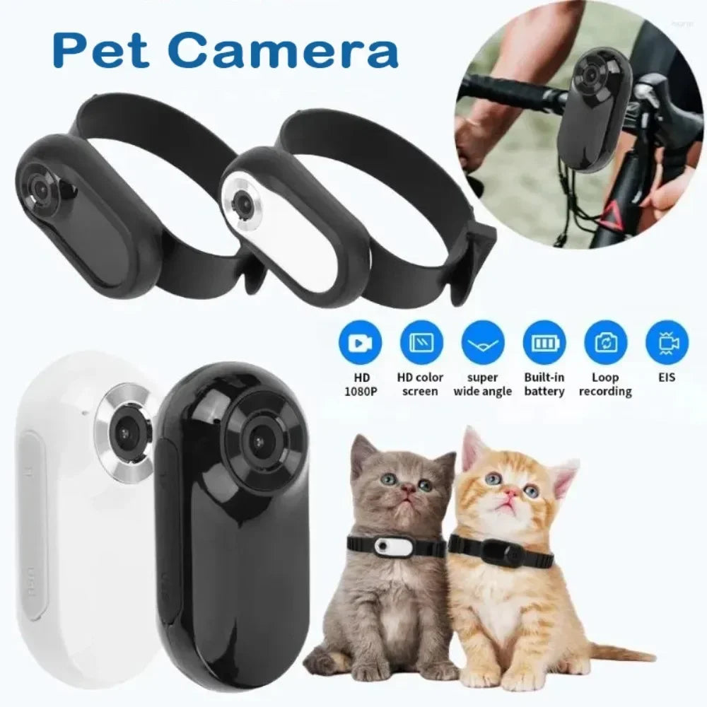 Jelieora Venture portable thumb pet camera with HD 1080p video, detachable design, anti-shake feature, suitable for cats and dogs.
