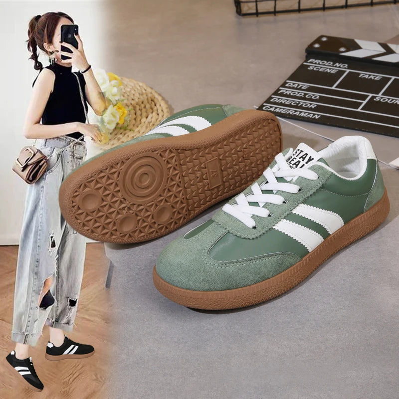 Women's Contrast Colour Casual Sport Sneakers | Lightweight Non-Slip Trainers