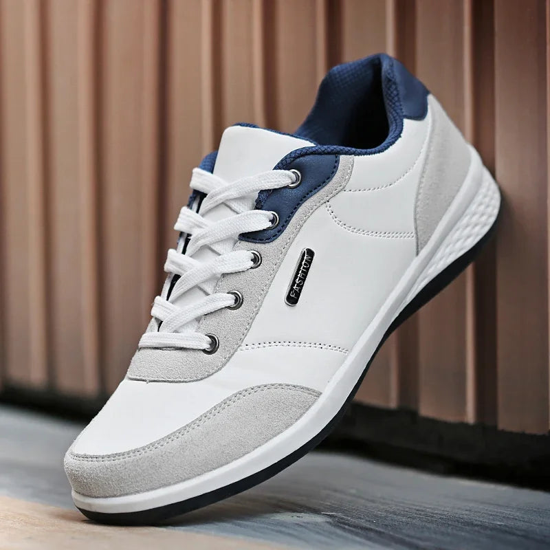Men's waterproof trainers by Jelieora Venture in black with rubber soles, suitable for outdoor activities and wet conditions.