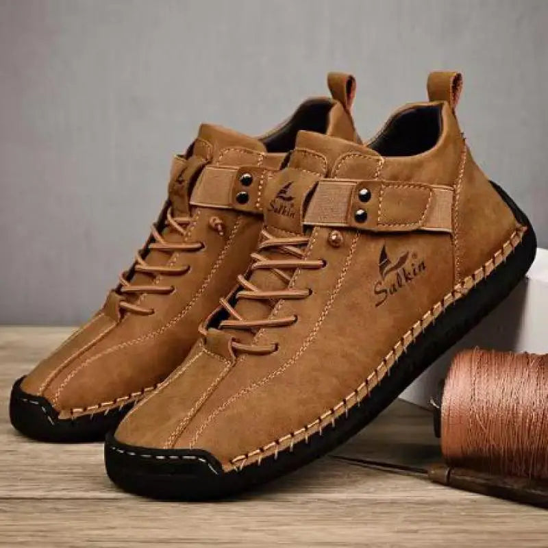 Men's High Top Faux Suede Lace-Up Casual Boots