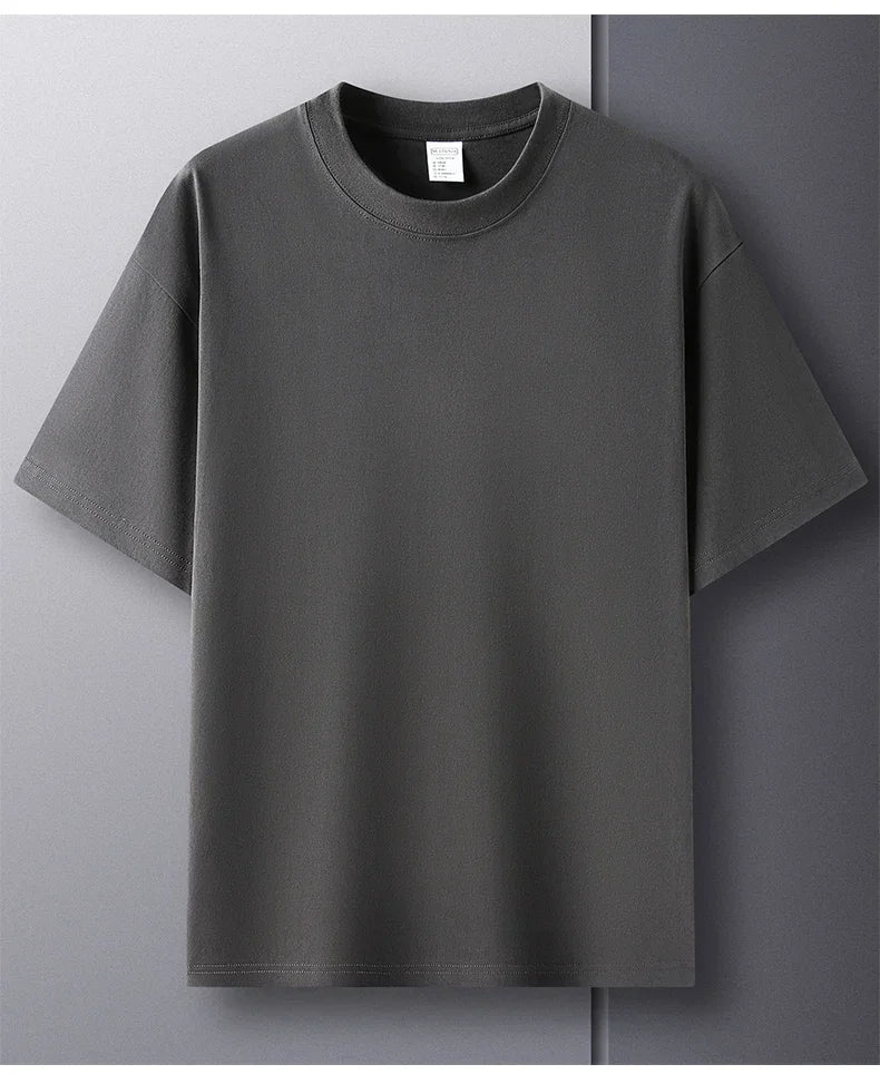 Men's white 100% cotton round neck T-shirt from Jelieora Venture, showing a breathable, casual everyday tee with a classic fit.