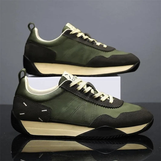 Men's chunky canvas sneakers by Jelieora Venture, featuring a stylish design and durable rubber sole, shown in a side view.