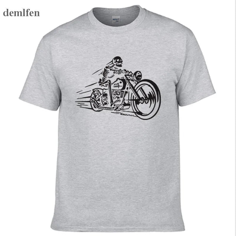 Men's 3D motorcycle biker print T-shirt by Jelieora Venture featuring bold biker graphics on a casual black tee.