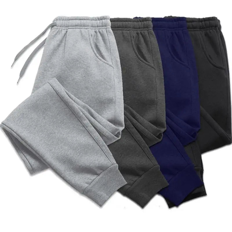 Men's fleece jogger sweatpants by Jelieora Venture, showing relaxed fit and elastic waistband with side pockets.