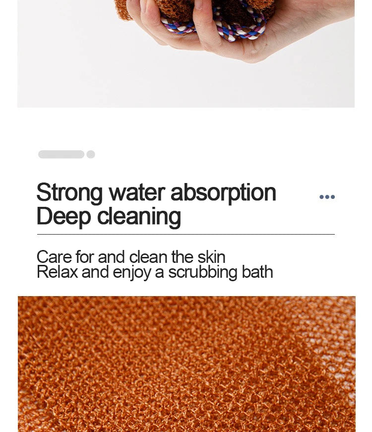 Jelieora Venture African net bath sponge shower puff for exfoliating back and body, made of durable netting for a luxurious shower experience.